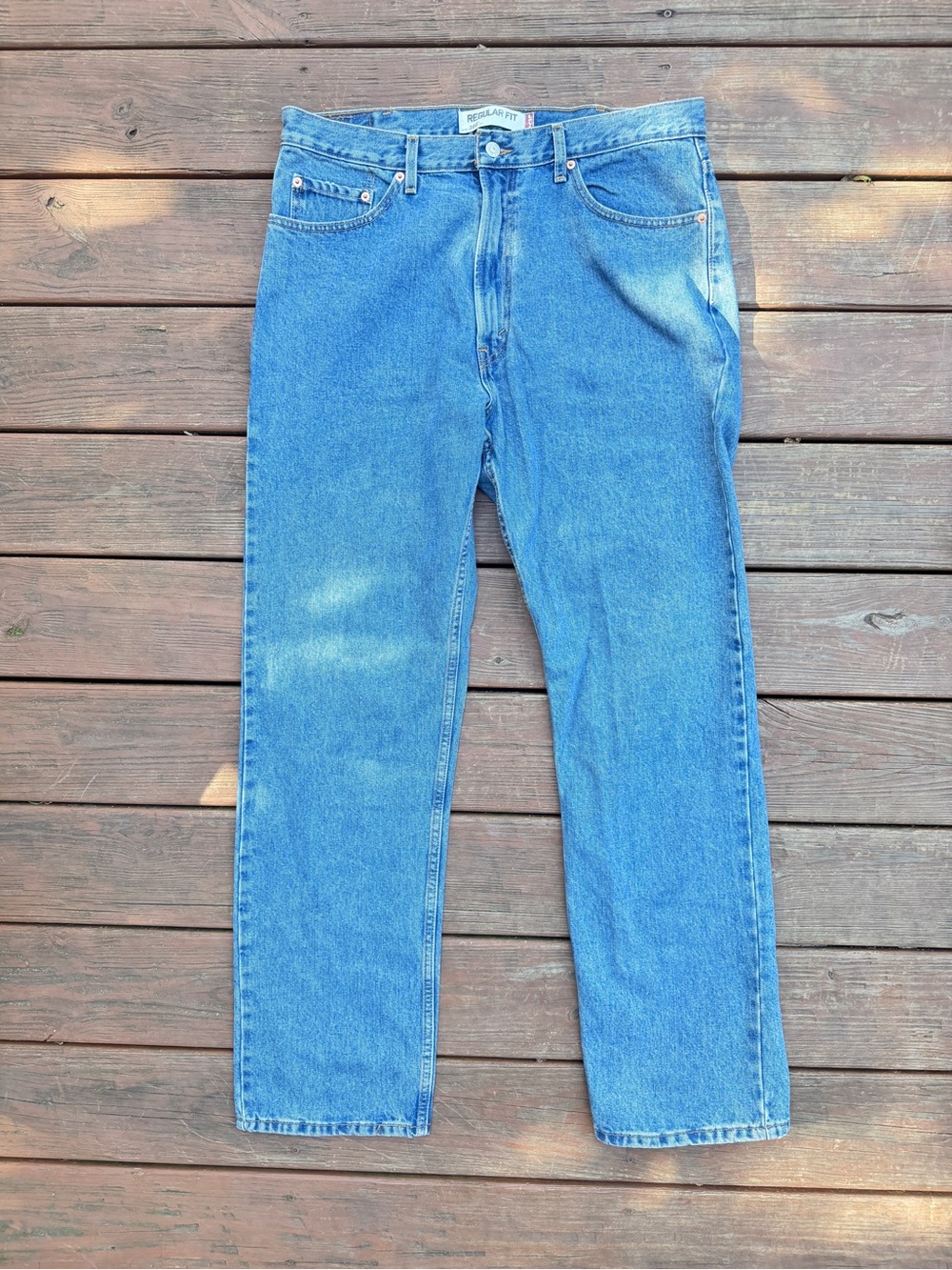 Levi's 505 Jeans Men's 38X34 Blue Classic Regular Fit Straight Leg Denim Pants